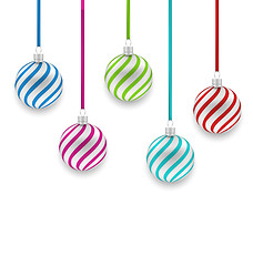 Image showing Colorful Striped Glass Balls Isolated