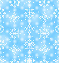 Image showing Seamless Pattern with Beautiful Snowflakes