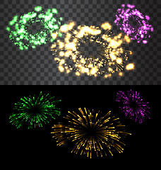 Image showing Set of isolated fireworks