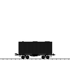 Image showing Illustration wagon cargo railroad train, black transportation ic