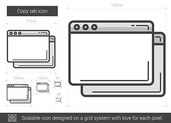 Image showing Copy tab line icon.