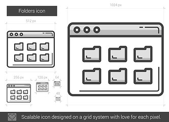 Image showing Folders line icon.