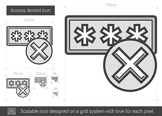 Image showing Access denied line icon.