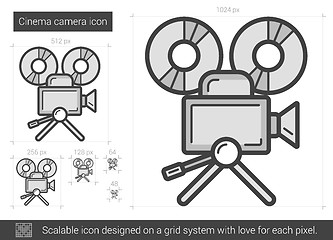 Image showing Cinema camera line icon.