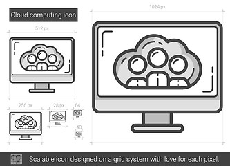 Image showing Cloud computing line icon.