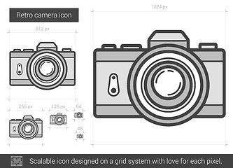 Image showing Retro camera line icon.