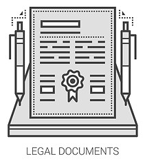 Image showing Legal documents line icons.