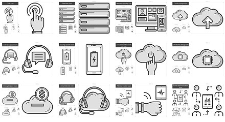 Image showing Mobility line icon set.