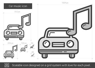 Image showing Car music line icon.