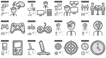 Image showing Hi-Tech line icon set.