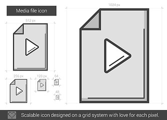 Image showing Media file line icon.