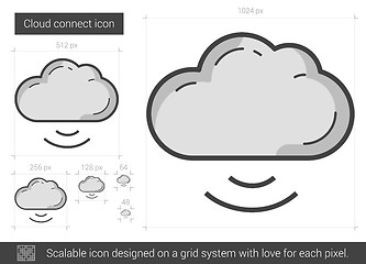 Image showing Cloud connect line icon.