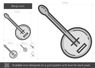 Image showing Banjo line icon.