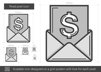 Image showing Read post line icon.