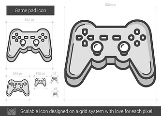 Image showing Game pad line icon.