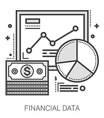 Image showing Financial data line icons.