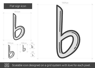 Image showing Flat sign line icon.