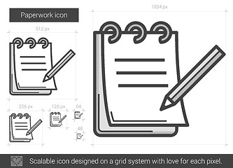 Image showing Paperwork line icon.