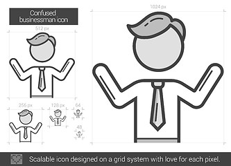 Image showing Confused businessman line icon.