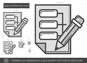 Image showing Data architecture line icon.