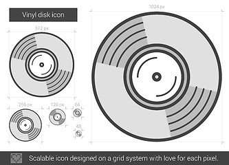 Image showing Vinyl disk line icon.