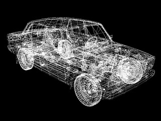 Image showing 3d model cars. 3D illustration