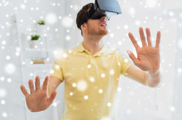 Image showing young man in virtual reality headset or 3d glasses