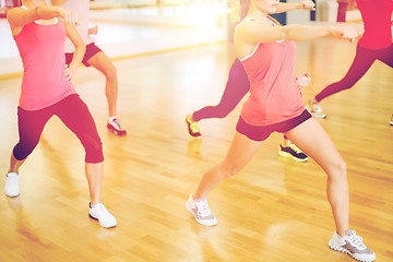 Image showing group of smiling people exercising in the gym