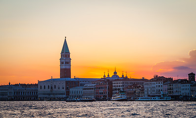 Image showing Sunset in Venice, Italy