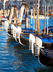 Image showing Venice, Italy. Gondolas detail