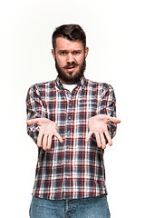 Image showing Man is looking pouter. Over white background