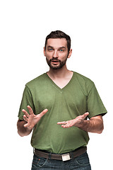 Image showing Man is looking pouter. Over white background