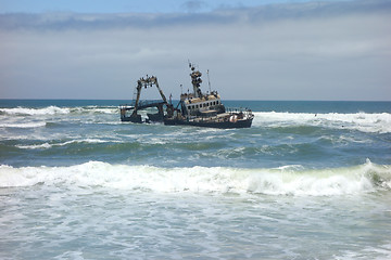 Image showing shipwreck on Skeleton coast