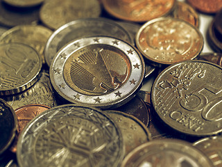 Image showing Vintage Euro coins