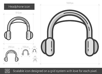 Image showing Headphone line icon.