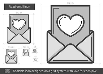 Image showing Read email line icon.