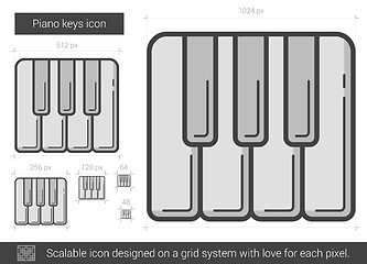 Image showing Piano keys line icon.