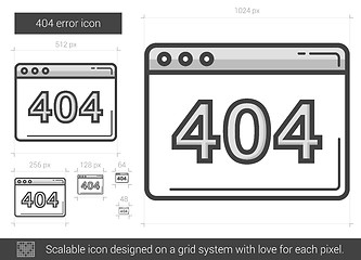 Image showing Web error line icon.