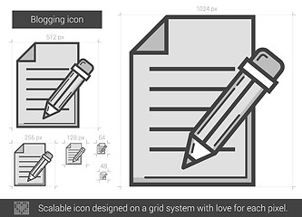 Image showing Blogging line icon.