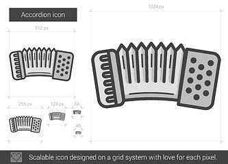 Image showing Accordion line icon.