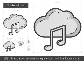 Image showing Cloud music line icon.