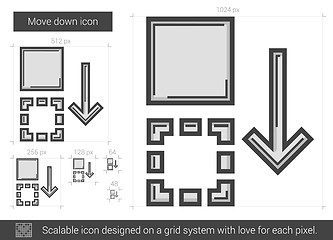 Image showing Move down line icon.