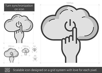 Image showing Turn synchronization on line icon.