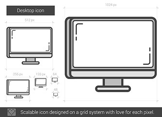 Image showing Desktop line icon.