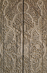 Image showing Traditional wood carving, Uzbekistan