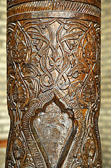 Image showing Carved wooden column, Uzbekistan