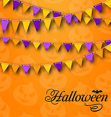 Image showing Decoration with Colorful Bunting Pennants for Halloween Party