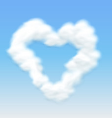 Image showing Clouds Shaped Heart Border Blue Sky
