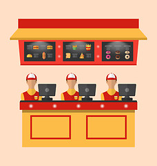 Image showing Workers with Cash Register in Cafe