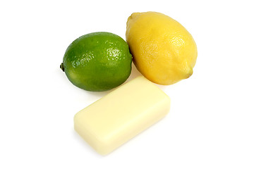Image showing Soap from lime and lemon